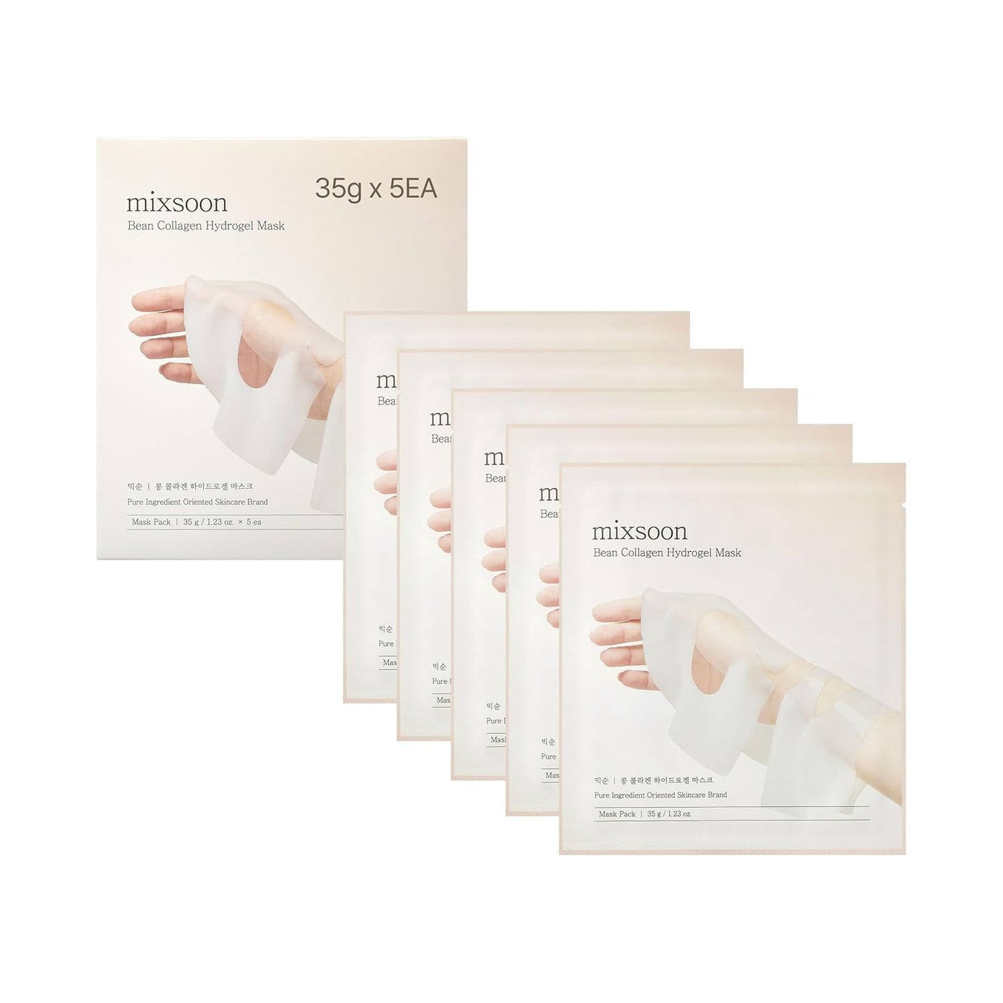 Mixsoon Bean Collagen Hydrogel Mask – 5 Pack